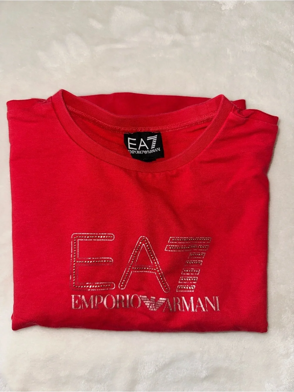 Emporio Armani Kids Bright Red EA7 Logo Sweatshirt